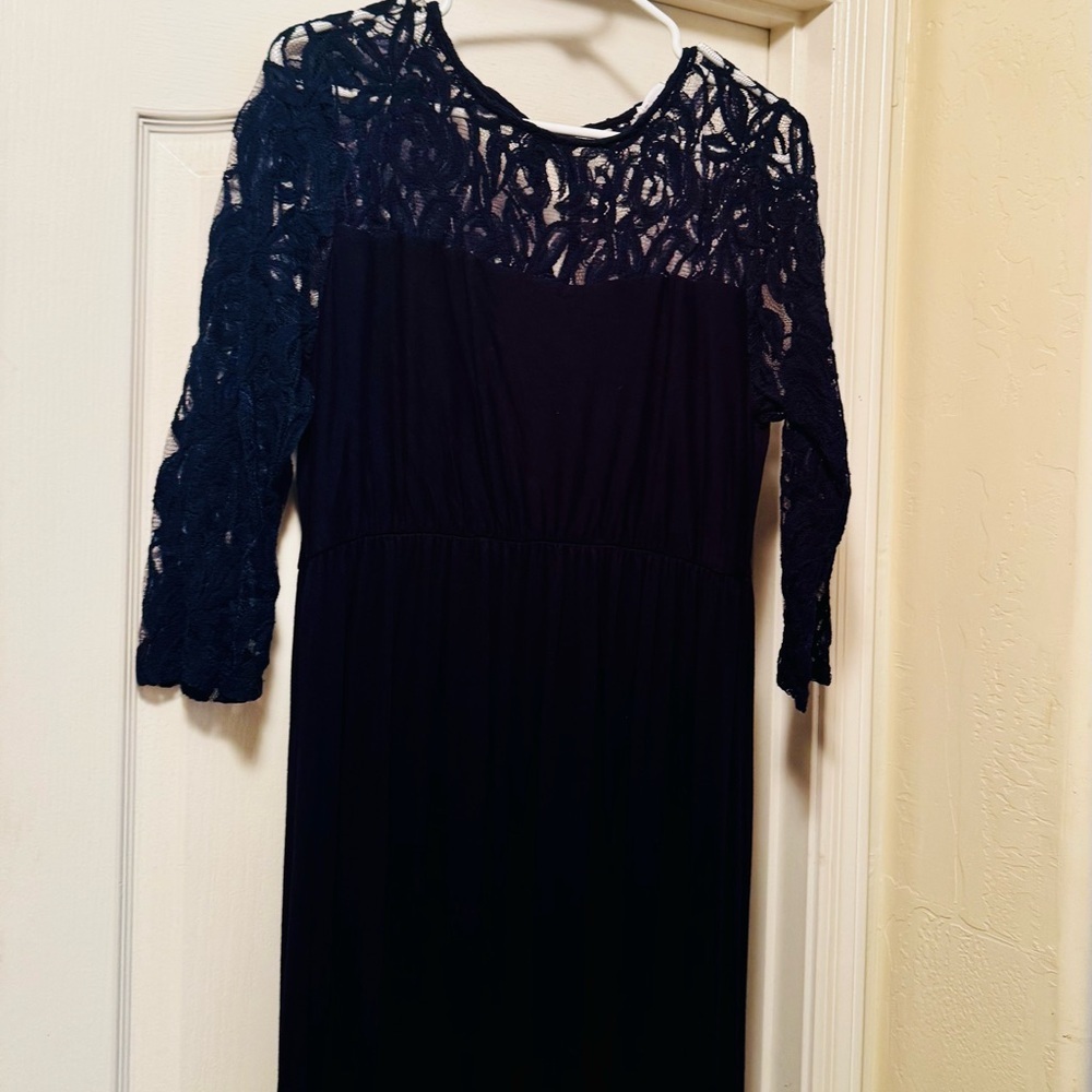Chic Soul Looking Elegant Maxi Dress, Navy 1X - worn once EUC - Picture 8 of 10